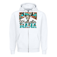 White wranglin mama Zipper Hoodie - Zillion Design Studio