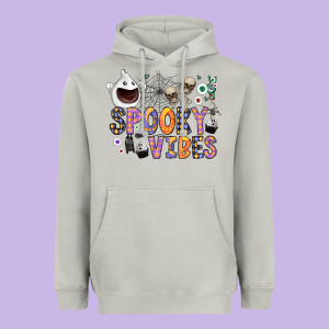 Spooky Vibes Heavyweight Hoodie Designed By Cowhidedigitalart
