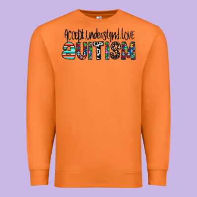 Accept. Understand Love Autism Premium Sweatshirt Designed By Cowhidedigitalart