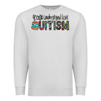 Dove Grey accept. understand love autism Premium Sweatshirt - CowhideDigitalArt