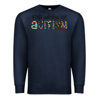 Navy accept. understand love autism Premium Sweatshirt - CowhideDigitalArt