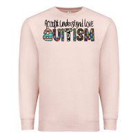 Pale Pink accept. understand love autism Premium Sweatshirt - CowhideDigitalArt