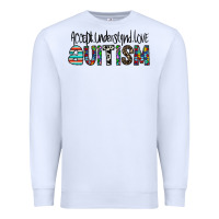 White accept. understand love autism Premium Sweatshirt - CowhideDigitalArt