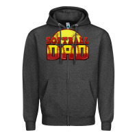 Charcoal Heather softball dad Zipper Hoodie - Zillion Design Studio