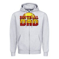 Heather Grey softball dad Zipper Hoodie - Zillion Design Studio