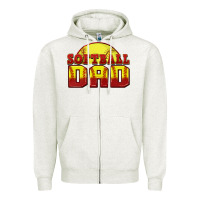 Oatmeal Heather softball dad Zipper Hoodie - Zillion Design Studio