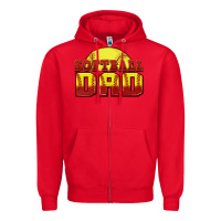 Red softball dad Zipper Hoodie - Zillion Design Studio