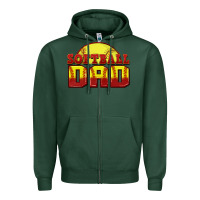Sports Green softball dad Zipper Hoodie - Zillion Design Studio