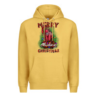 Antique Gold merry clucking christmas rooster Premium Hoodie - BarkalooDesign