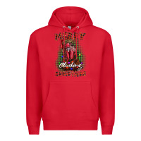 Red merry clucking christmas rooster Premium Hoodie - BarkalooDesign