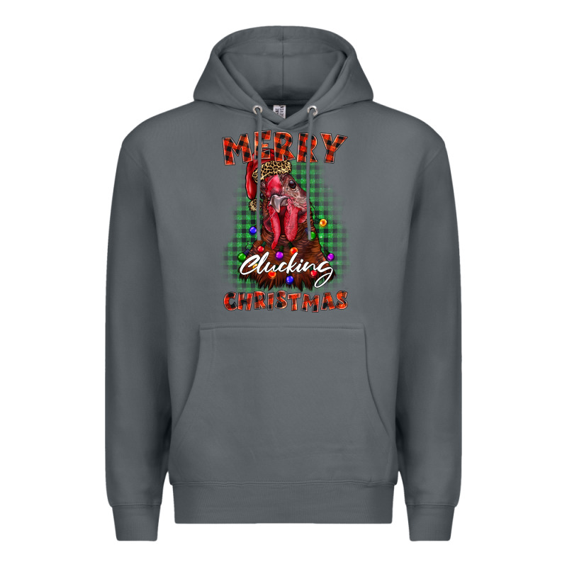 Merry Clucking Christmas Rooster Premium Hoodie by BarkalooDesign | Teevron