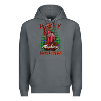 Rock merry clucking christmas rooster Premium Hoodie - BarkalooDesign