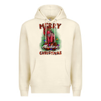 Sandshell merry clucking christmas rooster Premium Hoodie - BarkalooDesign