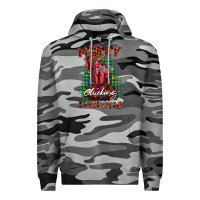 Slate Camo merry clucking christmas rooster Premium Hoodie - BarkalooDesign