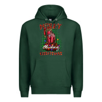 Sports Green merry clucking christmas rooster Premium Hoodie - BarkalooDesign
