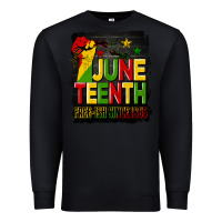 Black juneteenth fist free ish since 1865 with background Premium Sweatshirt - HRA Design Shop