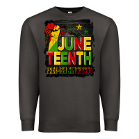 Smoke juneteenth fist free ish since 1865 with background Premium Sweatshirt - HRA Design Shop