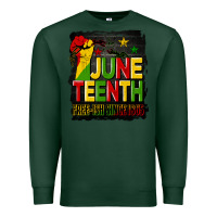 Sports Green juneteenth fist free ish since 1865 with background Premium Sweatshirt - HRA Design Shop