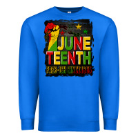 True Royal juneteenth fist free ish since 1865 with background Premium Sweatshirt - HRA Design Shop
