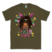 Army Green afro locs hair stylist messy bun tbw Classic Tee - texasbilliewilder