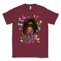 Burgundy afro locs hair stylist messy bun tbw Classic Tee - texasbilliewilder