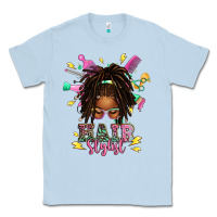 Dusty Blue afro locs hair stylist messy bun tbw Classic Tee - texasbilliewilder