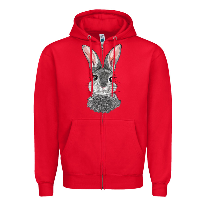 Bunny Face Zipper Hoodie by RanaPortraitStore | Teevron
