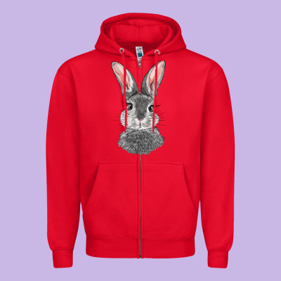 Zipper Hoodie Bunny Face