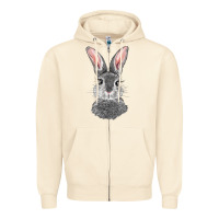 Sandshell Bunny Face Zipper Hoodie - RanaPortraitStore