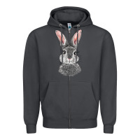 Smoke Bunny Face Zipper Hoodie - RanaPortraitStore