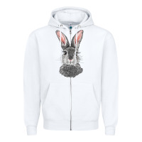 White Bunny Face Zipper Hoodie - RanaPortraitStore