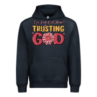Navy i’m just out here trusting god Urban Hoodie - MaliasSmallBusiness