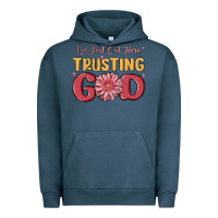 Pigment Midnight Navy i’m just out here trusting god Urban Hoodie - MaliasSmallBusiness