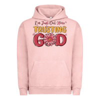 Pigment Salmon i’m just out here trusting god Urban Hoodie - MaliasSmallBusiness