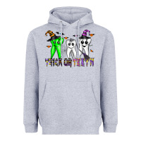 Heather Grey trick or teeth Heavyweight Hoodie - CowhideDigitalArt