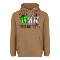 Toasted Coconut trick or teeth Heavyweight Hoodie - CowhideDigitalArt