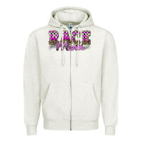 Oatmeal Heather race mom Zipper Hoodie - Zillion Design Studio