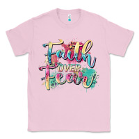 Bubblegum Pink faith over fear Classic Tee - Zillion Design Studio