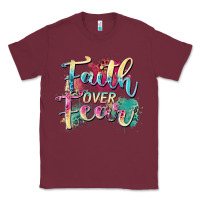 Burgundy faith over fear Classic Tee - Zillion Design Studio