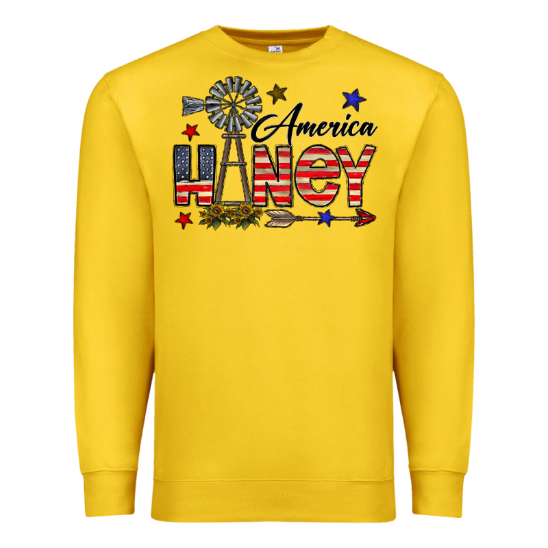 America Honey Premium Sweatshirt by CowhideDigitalArt | Teevron