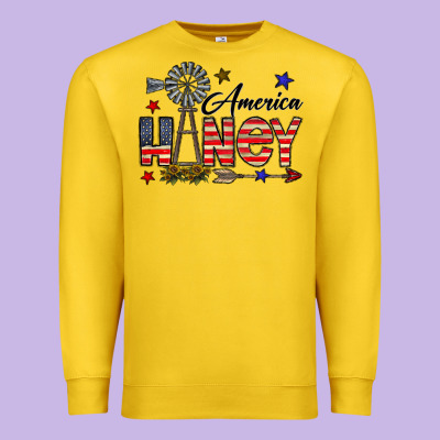 America Honey Premium Sweatshirt Designed By Cowhidedigitalart