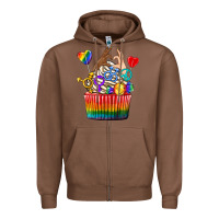 Chestnut pride rainbow cupcake Zipper Hoodie - texasbilliewilder