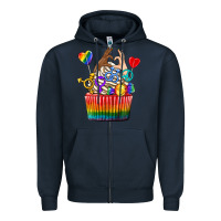 Navy pride rainbow cupcake Zipper Hoodie - texasbilliewilder