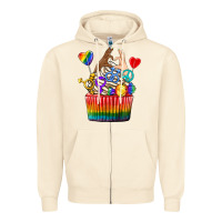 Sandshell pride rainbow cupcake Zipper Hoodie - texasbilliewilder