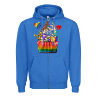 True Royal pride rainbow cupcake Zipper Hoodie - texasbilliewilder