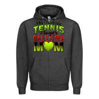 Charcoal Heather my favorite tennis player calls me mom Zipper Hoodie - Zillion Design Studio