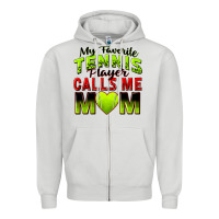 Dove Grey my favorite tennis player calls me mom Zipper Hoodie - Zillion Design Studio