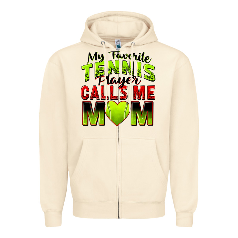 My Favorite Tennis Player Calls Me Mom Zipper Hoodie by Zillion Design Studio | Teevron