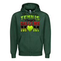 Sports Green my favorite tennis player calls me mom Zipper Hoodie - Zillion Design Studio