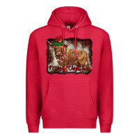 Cardinal merry christmas highland cow Premium Hoodie - BarkalooDesign